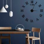 Reloj grande adhesivo de pared números romanos - Image 2