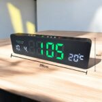 Reloj Digital de Pared LED XL con Hora, Fecha, Día y Temperatura – 39 cm