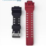 Correa Compatible con Reloj Casio G-Shock GA-100 - Bicolor Negro / Rojo